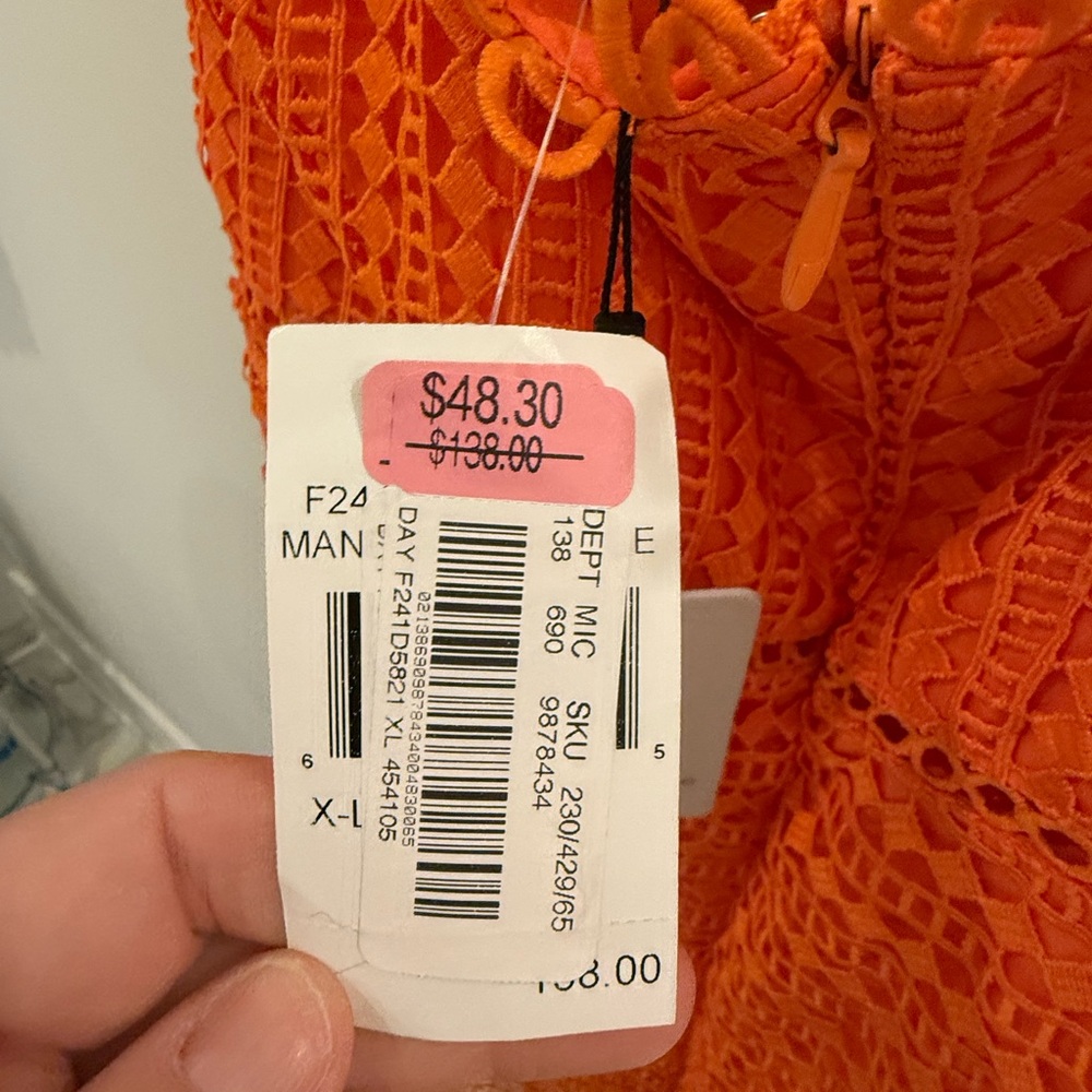 NWT Adelyn Rae midi dress.XL. Lace, spaghetti adjustable straps, lined to knee. - Picture 9 of 10